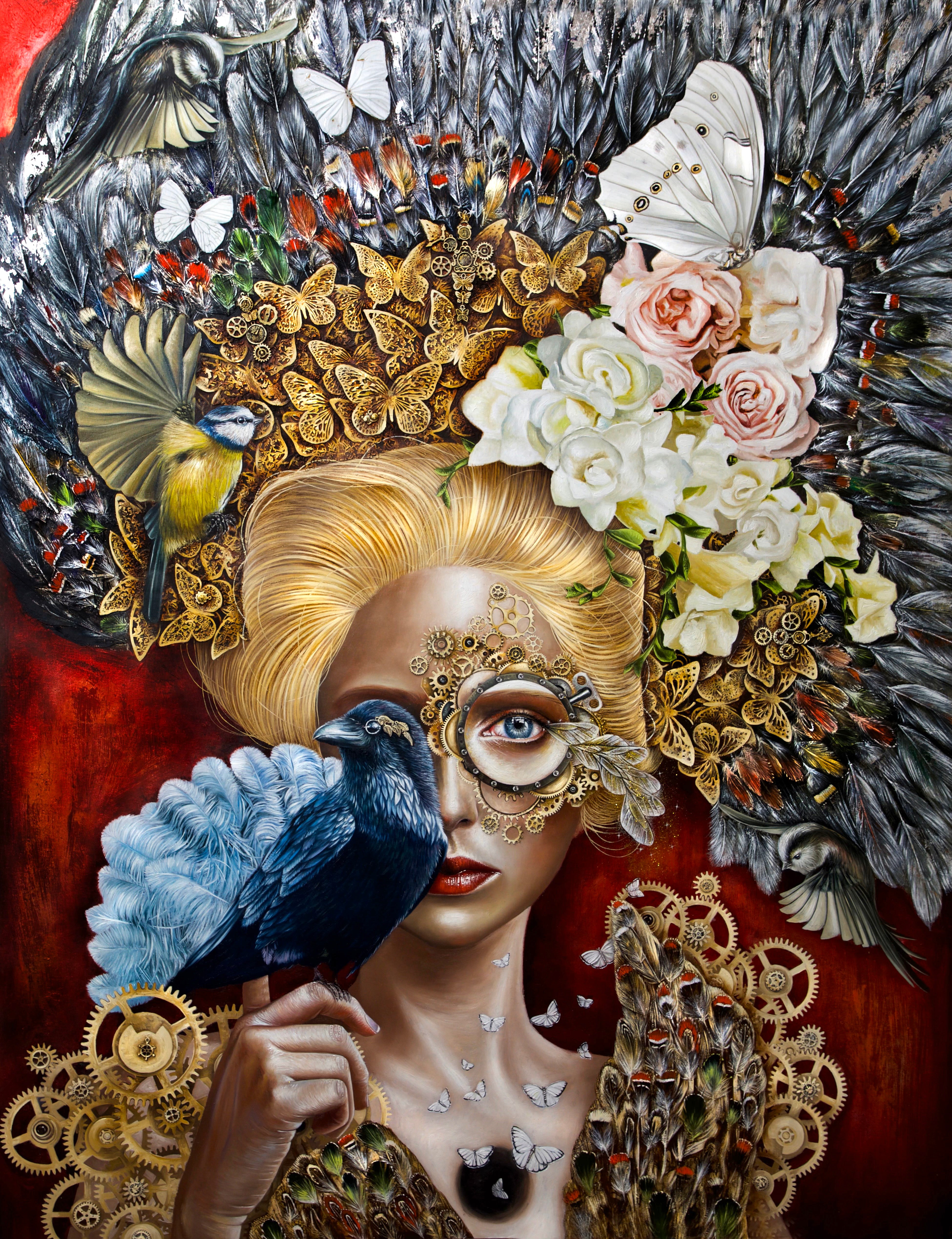 "Nevermore 3" Original Painting 36"x 46" Oil on Wood Panel